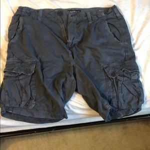 Blue/grey cargo shorts